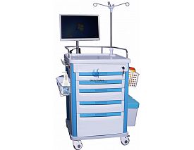 Assembled Wireless Nursing Computer Trolley